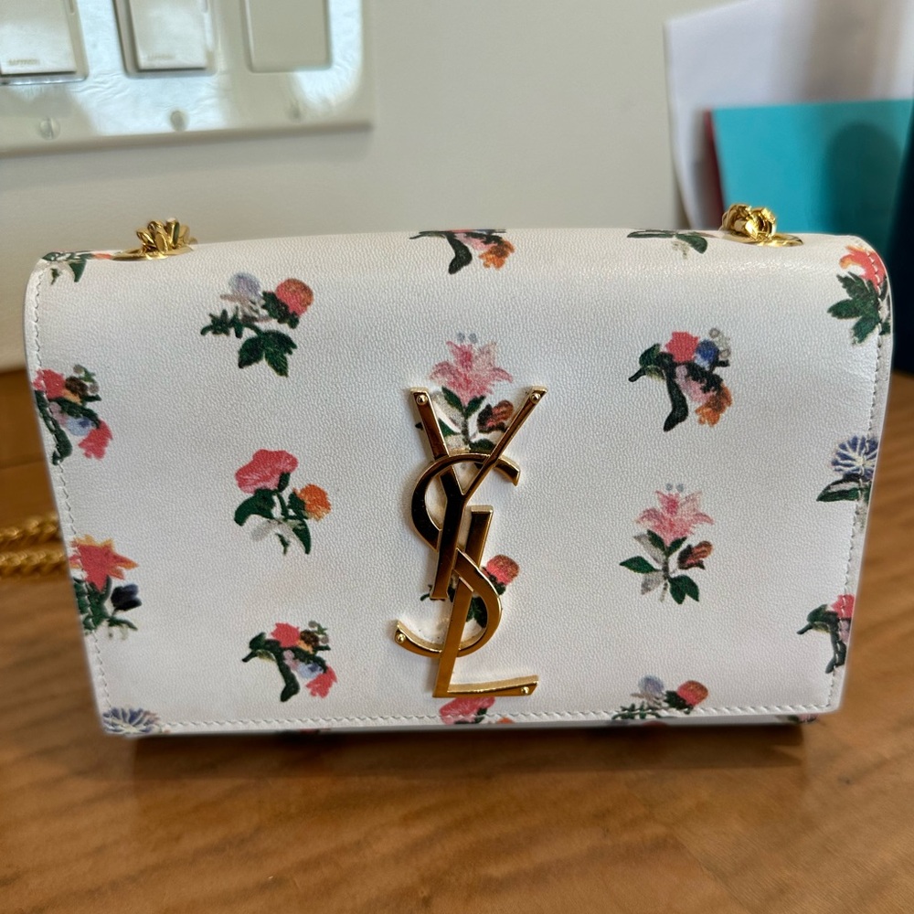 Saint Laurent monogram prairie flower small crossbody bag